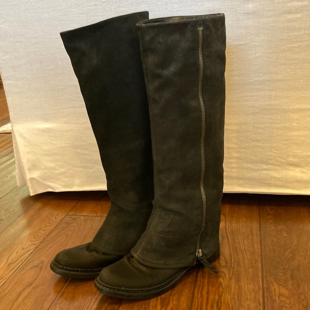 MIU MIU leather knee high boots